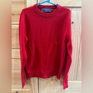 NWOT Vineyard Vines Cashmere Long Sleeve Crew Neck Sweater Red Boy Medium 12-14